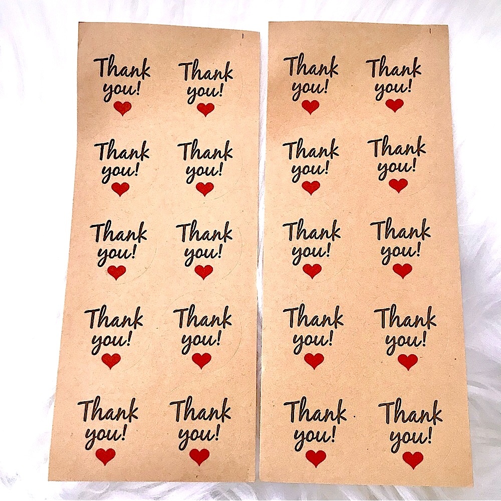 💚10/$10💚NEW 20 Thank You Craft Paper Round Stickers